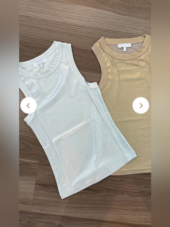 Edit By Nine Tops - NWT Gold Metallic Tank